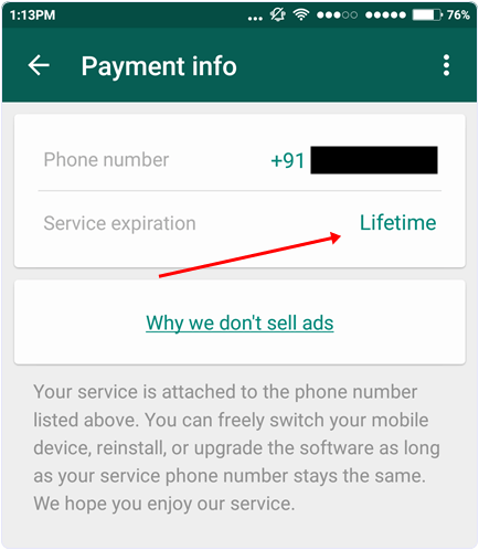 check-whatsapp-service-lifetime-period