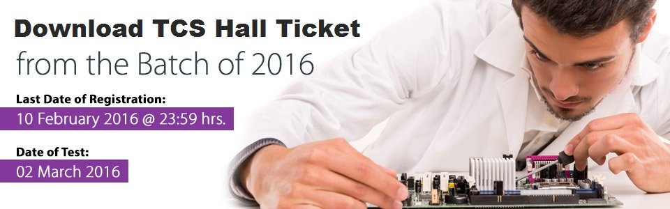 Download TCS Off-Campus Recruitment Hall Ticket / Admit Card 2016