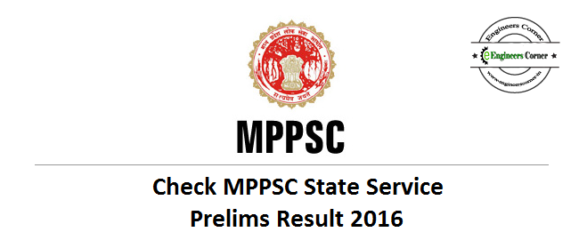 MPPSC State Service Prelims Result 2016