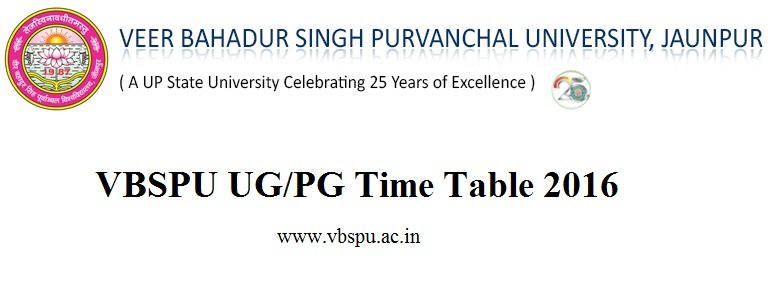 VBSPU UGPG Time Table 2016 BA BCom BSc