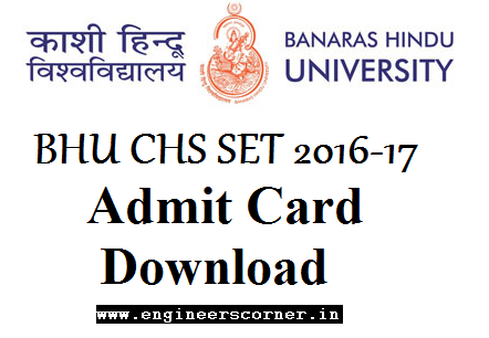 BHU Central Hindu School CHS SET 2016 admit Card download