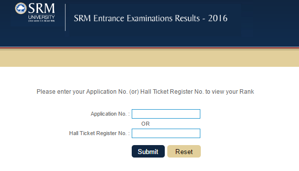 SRMJEEE Results 2016 SRM University Entrance exam result 2016 srmuniv.ac.in