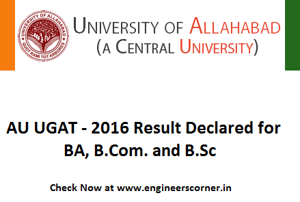 Allahabad University UGAT 2016 B.Sc, BA, B.Com Result Declared at www.allduniv.ac.in Allahabad university UGAT 2016 result BA bcom bsc result