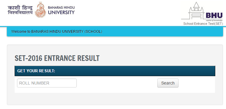 Check BHU SET-2016 CHS School Entrance Result 2016, Declared at @bhuonline.in BHU CHS SET Result 2016 bhuonline.in