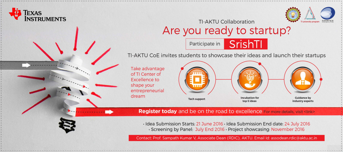 AKTU Collaborates with Texas Instruments for Entrepreneurship Activity Texas instruments AKTU shrishti