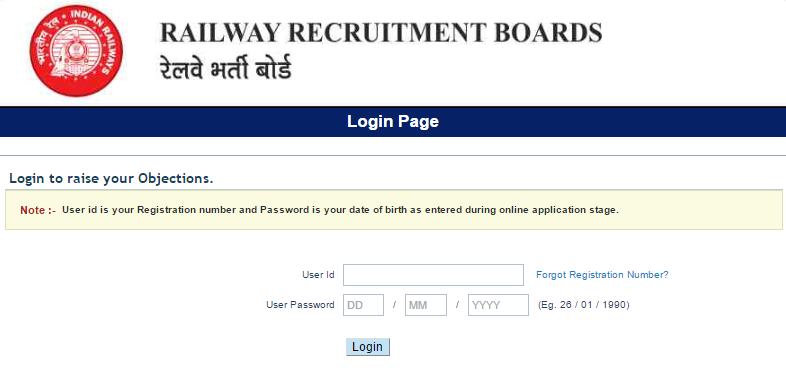 RRB NTPC Answer Key login