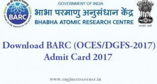 BARC Admit Card 2017
