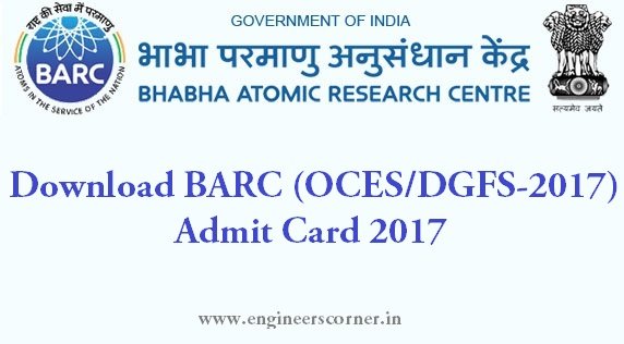 BARC Admit Card 2017