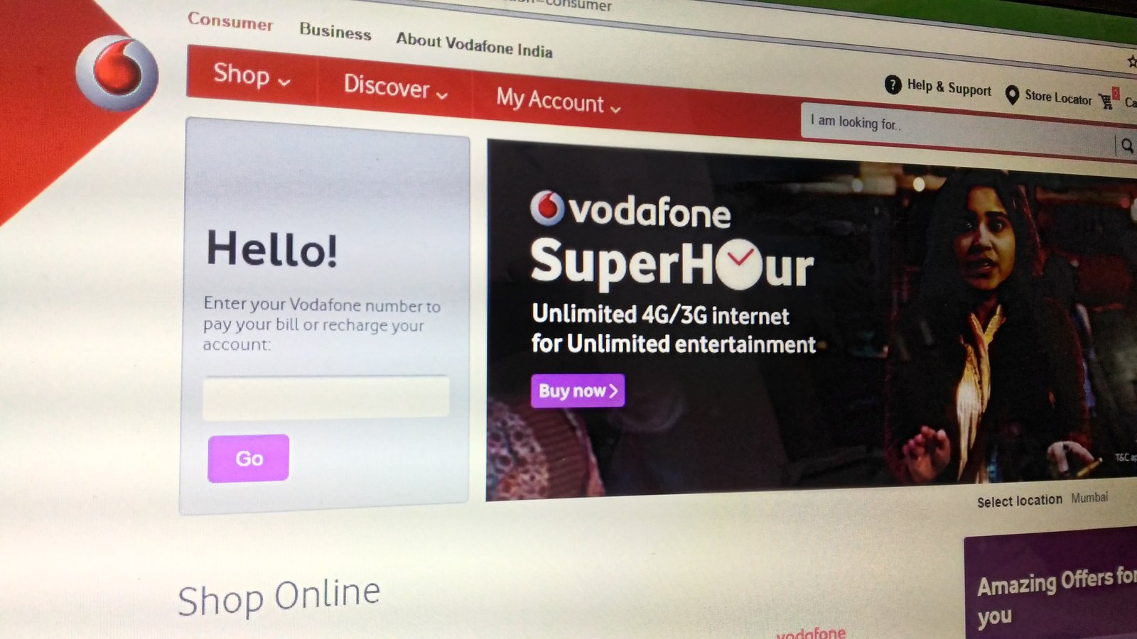 Vodafone Unlimited 4G Internet Offer