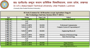 AKTU Even Semester Regular & Carry Over Exam Datesheet