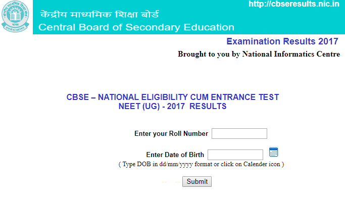 CBSE NEET Result 2017 Declared at cbseresults.nic.in | Check NEET Cut ...