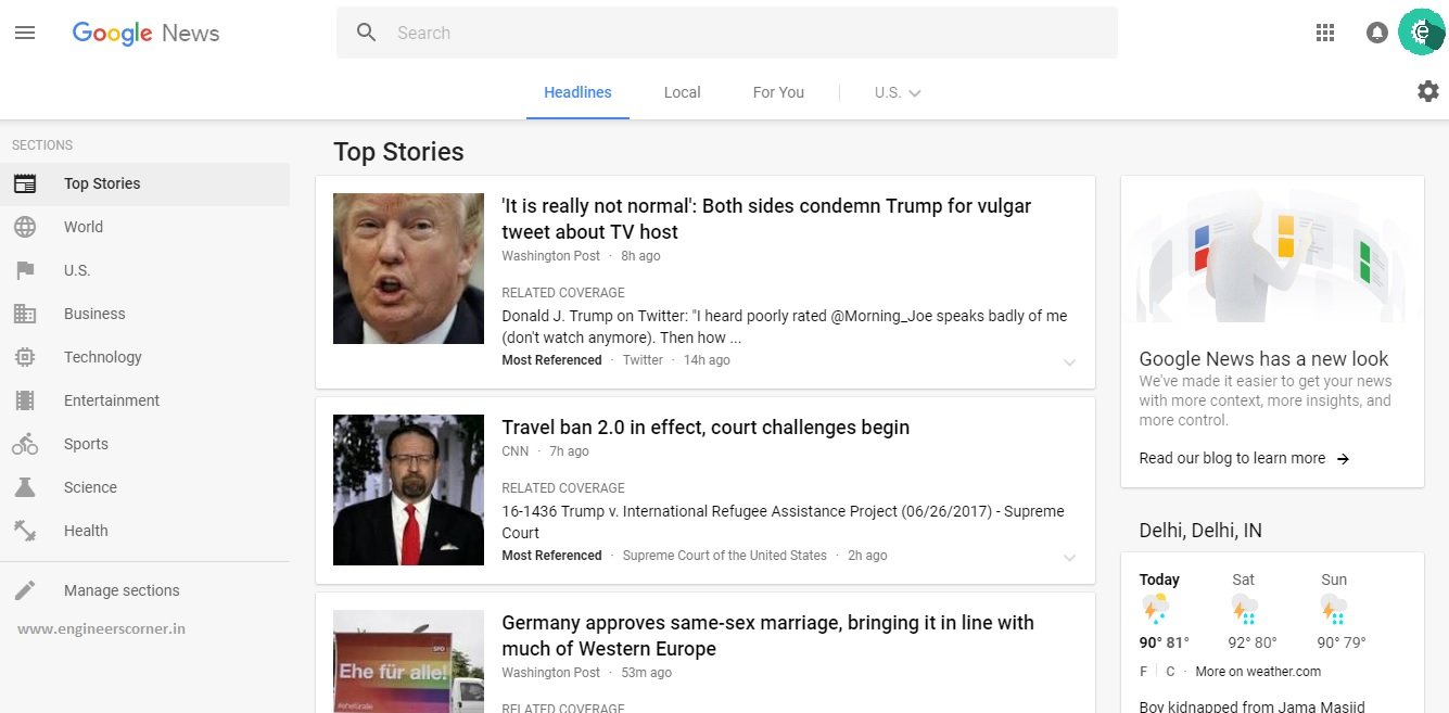 Google News Redesigned