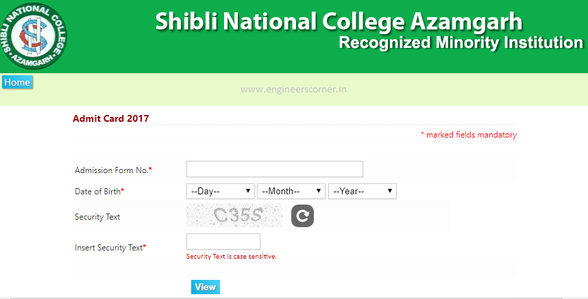 Shibli National College Admit Card - Download