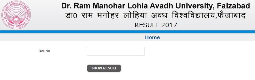 Dr. Ram Manohar Lohia Avadh University Result
