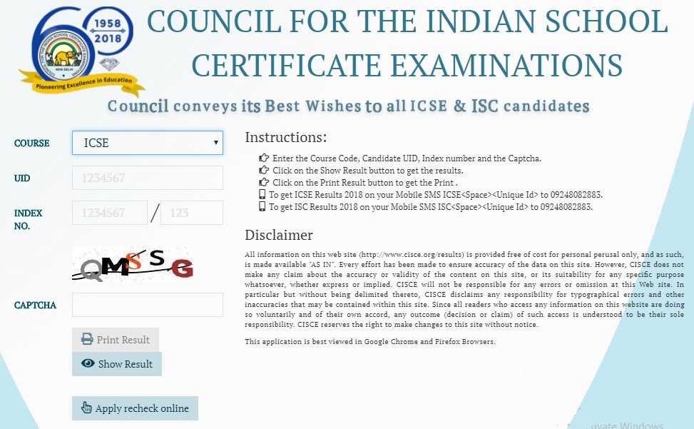 ICSE and ISC Board Result 2018