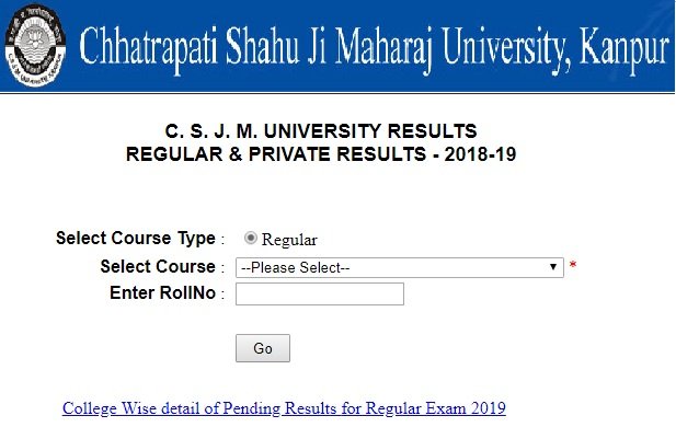 CSJMU Kanpur University Exam Result 2019 B.A B.Com B.Sc BEd