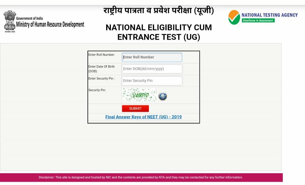 NTA NEET 2019 Results