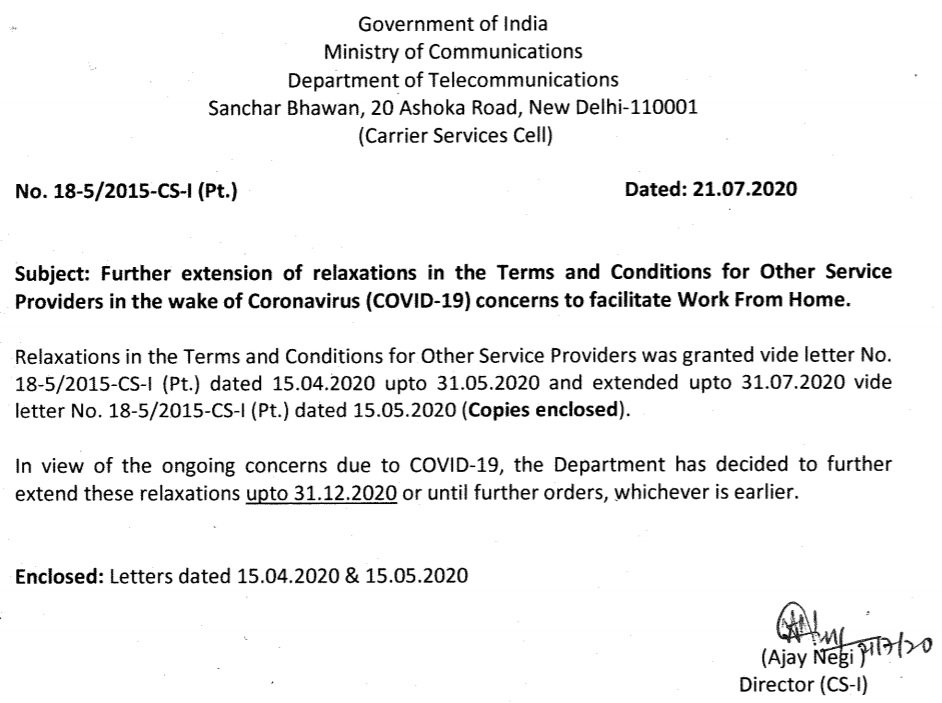 Work From Home extended for IT Employees