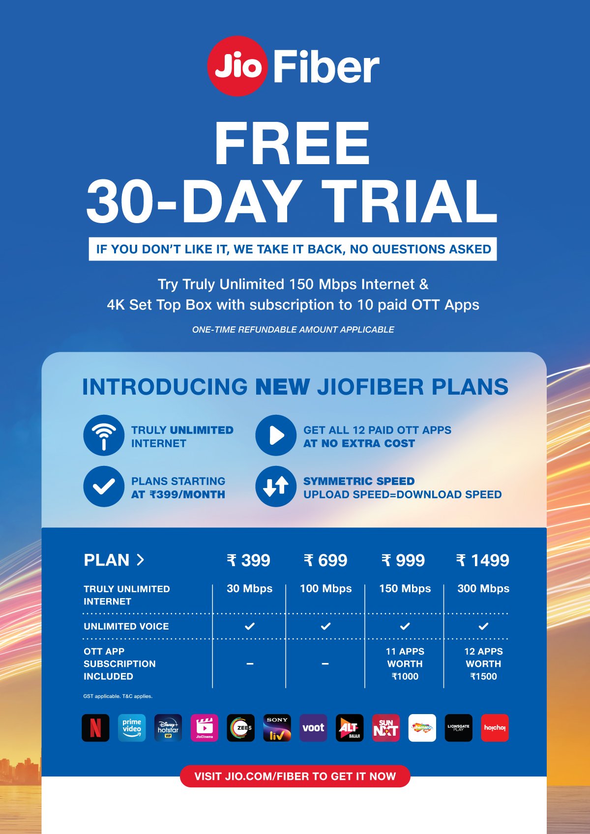JioFiber New Tariff Plans start at Rs 399 with Unlimited Internet JioFiber-Unlimited-Internet-New-Plans