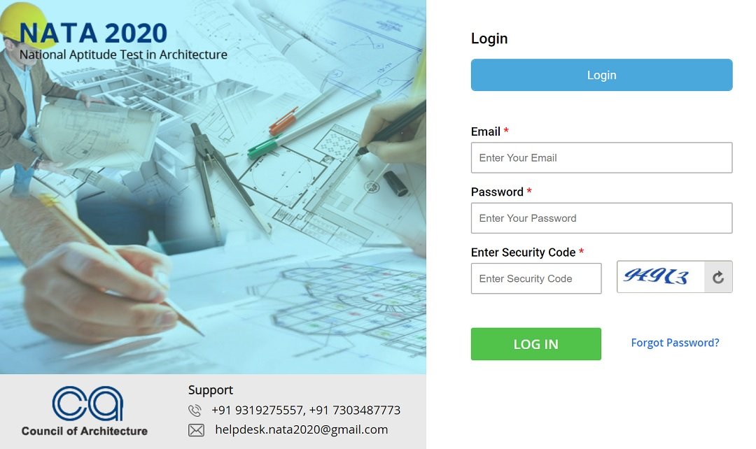 NATA-2020-Admit-Card-Architecture