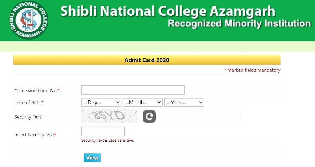 Shibli-National-College-Azamgarh-Admit-Card-2020