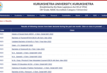 Kurukshetra University Result 2023: Check 2nd, 4th, and 6th Sem BA, B.Sc, MA Results on kuk.ac.in Kurukshetra-University-Result-kuk.ac_.in_