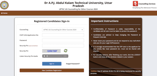 Registration for AKTU CUET-UG Counselling 2024 Now Open AKTU Admission Counselling registration