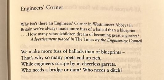 Engineers Corner Poem by Wendy Cope to the Unsung Heroes of Engineering Engineers Corner Poem Wendy Cope