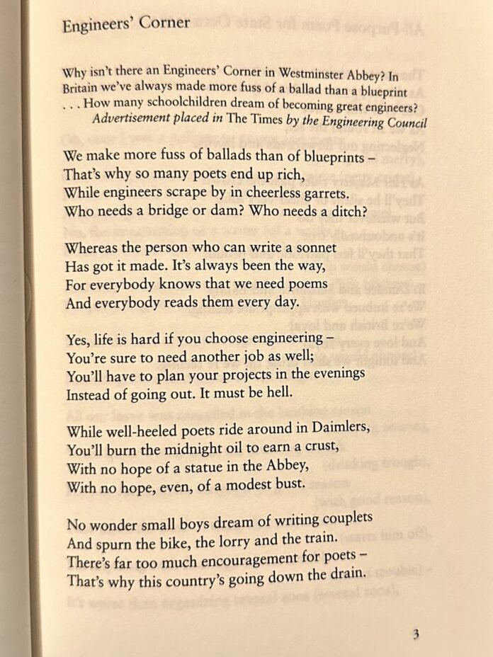 Engineers Corner Poem by Wendy Cope to the Unsung Heroes of Engineering ...