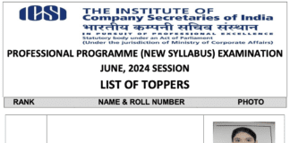 ICSI Top 3 Toppers List Company Secretary