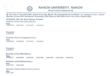 Ranchi University Result 2024 Declared at ranchiuniversity.ac.in Check BA, B.Sc and B.com Result Ranchi University results 2024 BA, BSc BCom