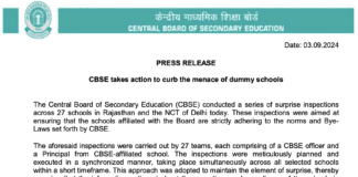 CBSE Surprise school inspection