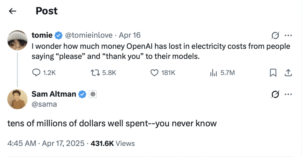 Sam Altman Please Thank you Open AI