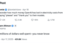 “Please” and “Thank You” Are Costing OpenAI Millions, Says Sam Altman Sam Altman Please Thank you Open AI