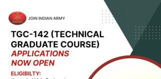 TGC-142 Recruitment 2025: Join Indian Army as an Officer with Your Engineering Degree