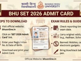 BHU SET 2026 Admit Card