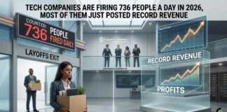 Tech Companies Are Firing 736 People a Day While Posting Record Profits in 2026